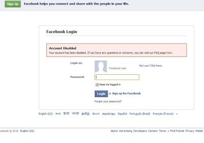 Facebook banned - Account blocked