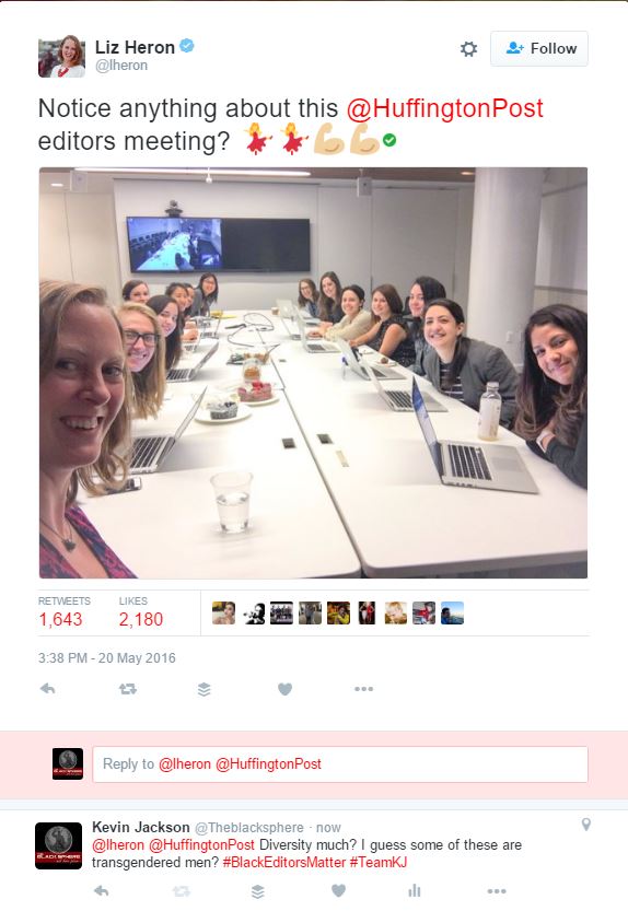 HuffPo diversity tweet